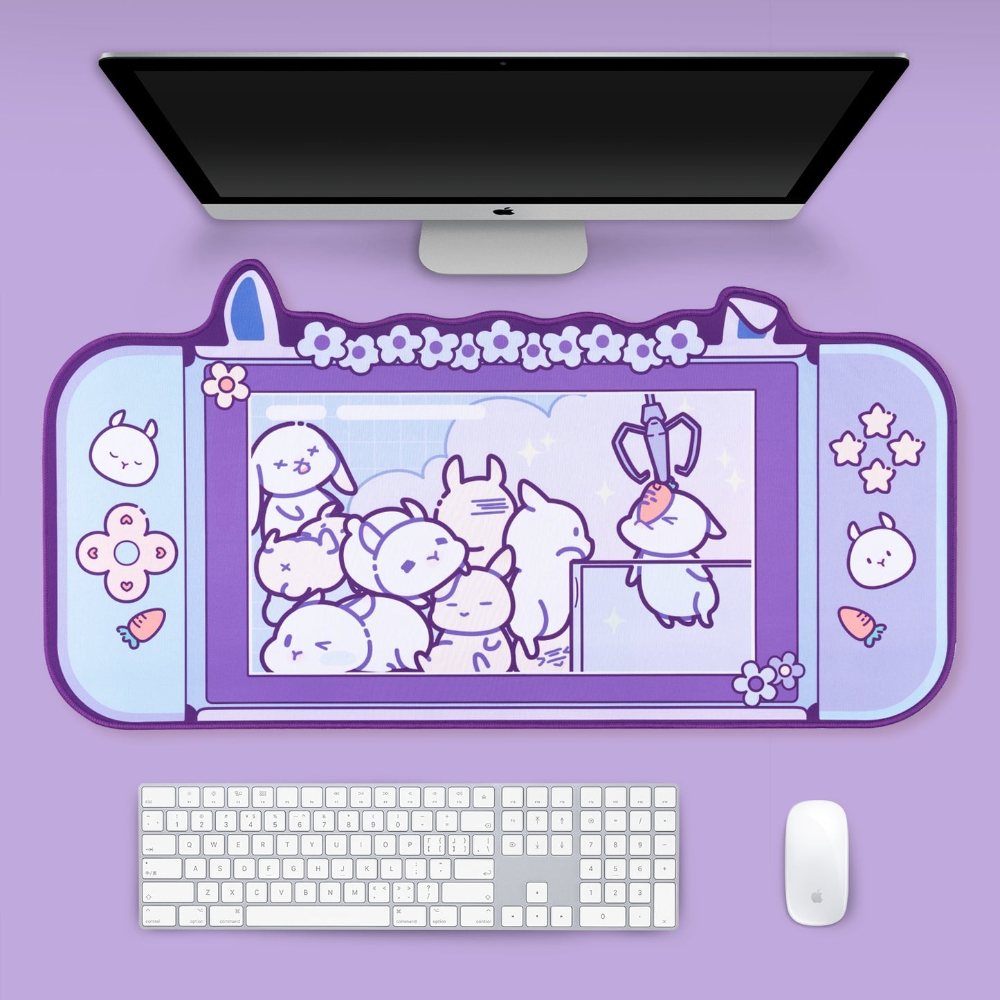 Kawaii Purple Bunny Mousemat