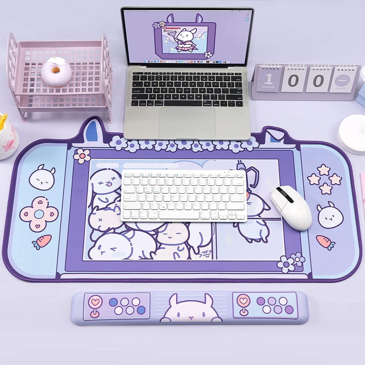 Kawaii Purple Bunny Mousemat