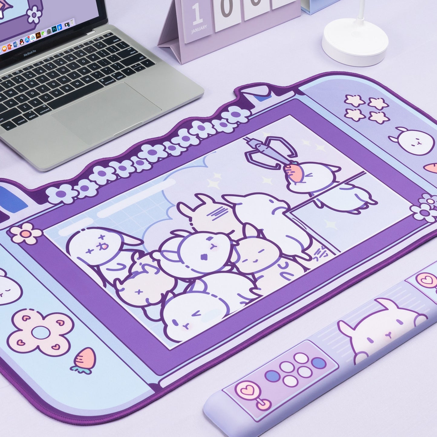 Kawaii Purple Bunny Mousemat