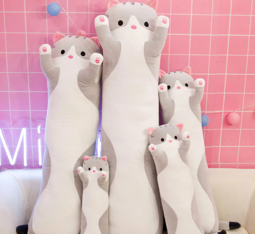 Long Cat Pillow Plushi™ (Grey)