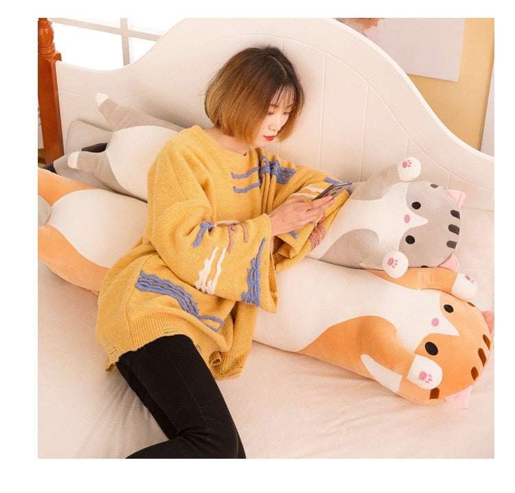 Long Cat Pillow Plushi™ (Brown)